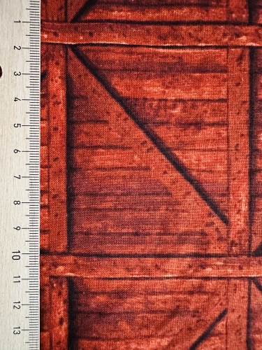 Patchwork Baumwolle - Holzkiste Rot